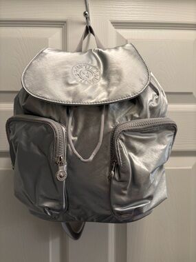 Kipling Metallic Silver Backpack Anto S NWT